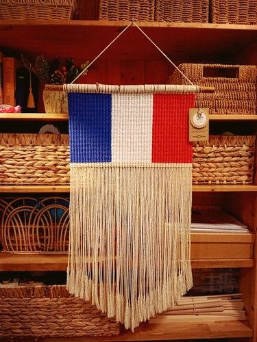 French flag macrame wall - flag,
