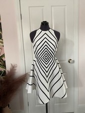 Halston Heritage Stripe Skater Dress Size US2 Uk8