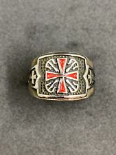 Templar Cross Silver Ring Stainless Steel Masonic Ring Knight Templar Ring