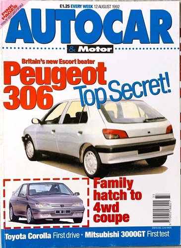 Autocar magazine aug - magazine, 12-aug-92