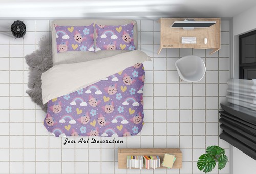 Car rainbow floral cartoon - rainbow,