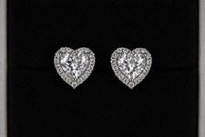 Round Cut Real Moissanite Halo