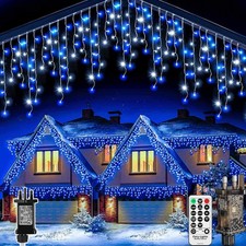 LED Christmas Lights Outdoor Icicle Curtain Fairy String Lights Party Xmas Home