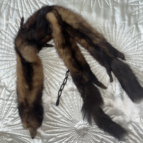 Fur stole vintage brown - fur,