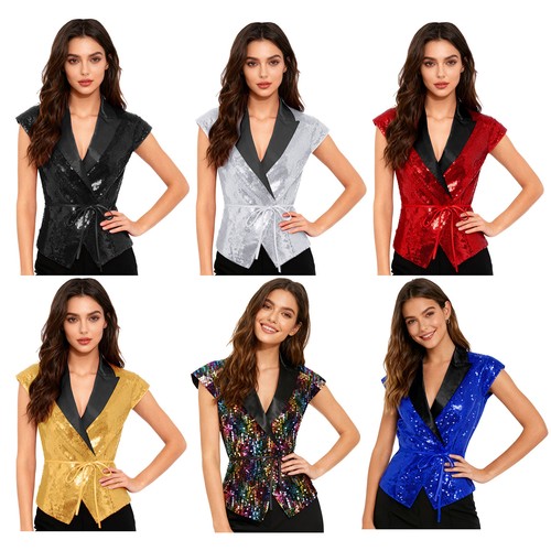 Women glitter vest dressy - women's,