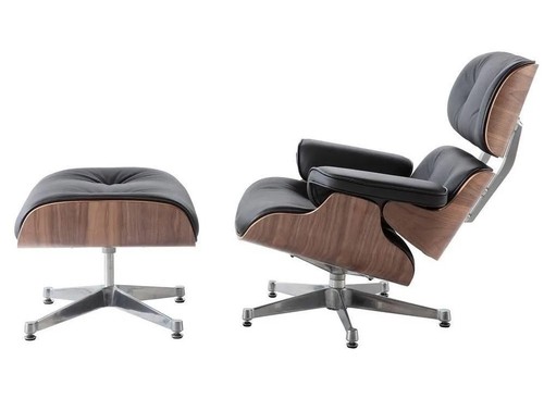 Lounge chair ottoman black - &,