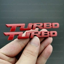2PCS 3D TURBO Red Metal Logo