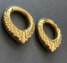 Ear Stretchers Gold Magnetic Ornate Plated Heavy Weight Designer Vibe