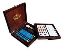 Artist Watercolour Pencils & Paints Deluxe Painting Wooden Box Gift Set WPEN1600