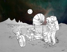 Apollo 11 Engineering Concept Art Print Moon Mission Landing Lunar Comms NASA