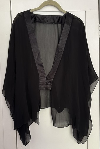 Black semi sheer shrug bolero - sheer,