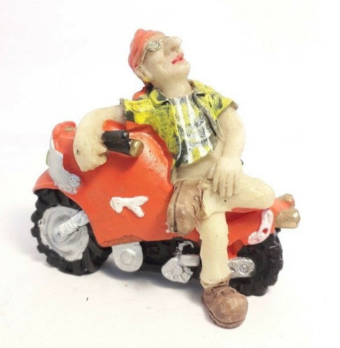 6cm biker ornament orange - ornament., (orange