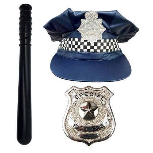 Police hat truncheon - hat, badge