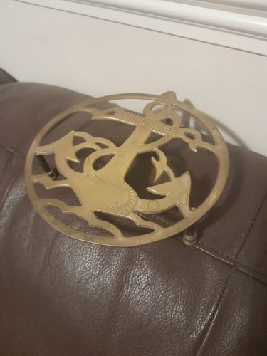 Vintage brass naval anchor - naval,