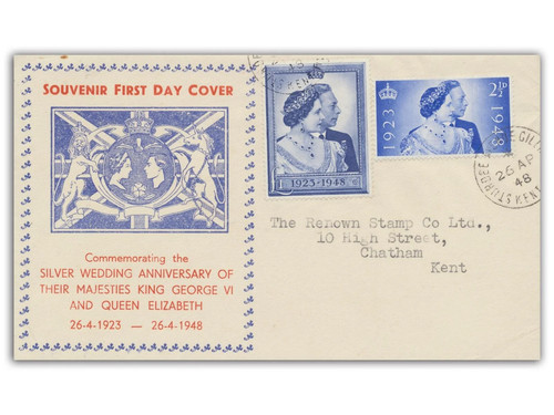 1948 silver wedding - silver, fdc