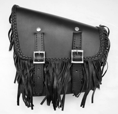 Black leather side bag with - leather,
