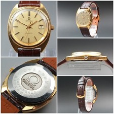 Vintage 1981 OMEGA Cal.1370 Quartz C-Line Gold Case 34mm Date Men Watch New Batt