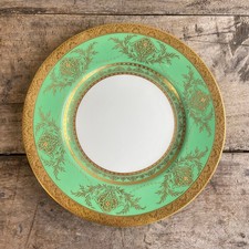 Vintage MINTON Porcelain Bone China Dinner Plate 27cm Green & Gold K350R/ 7-60