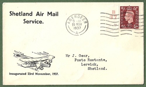 Shetland air mail service - mail,
