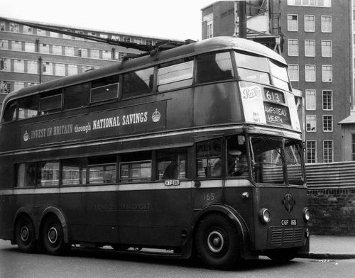 Double decker trolley bus - double,