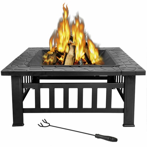 Square round fire - fire, pit