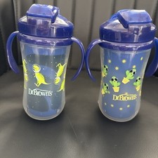 Dr. Brown's Insulated Sippy Cup 10 Oz Milestones Handles Hard Spout Free Shiping