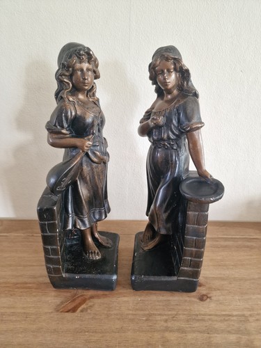 Vintage chalkware bookends - vintage,