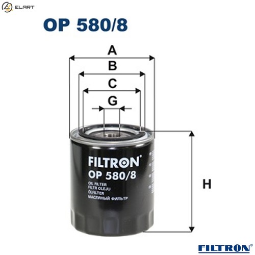 Oil filter 580 for morgan - 580/8,