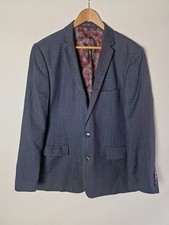 Harry Brown Mens Blazer Jacket 46R Orange Label Peacock Lining 
