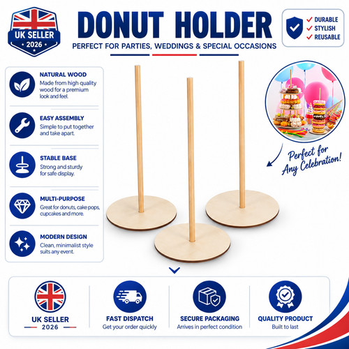 Wooden donut stand display - wooden,
