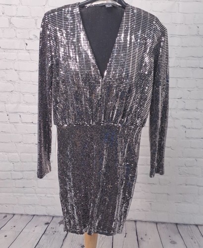 Women silver sequin dress - silver,