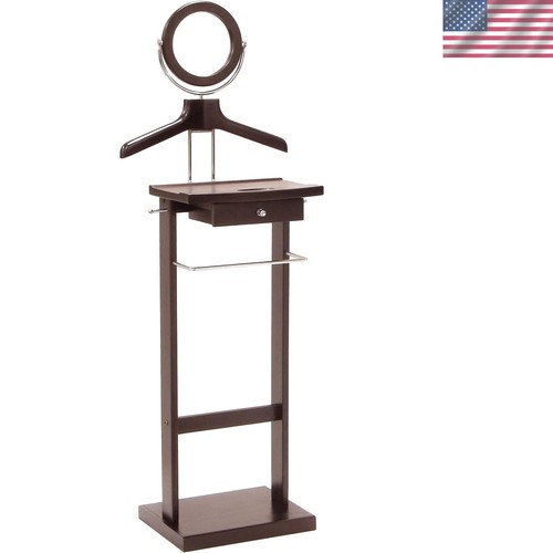 Wood valet stand with storage - valet,