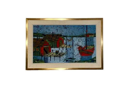 Vintage oil colour print - oil,
