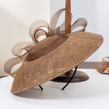 Wide-Brim Hat Mesh Bow