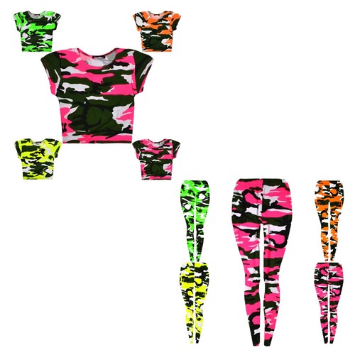 Girls camouflage leggings - camouflage, crop