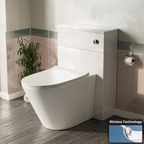 Back wall toilet with - wall,