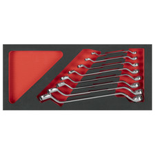 Sealey Tools Cranked Deep Offset Ring Spanner Set 6-22mm Foam Tray FD25