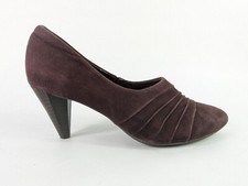 Marks And Spencer Footglove Purple Suede Mid Heel Shoes UK 5 EU 38