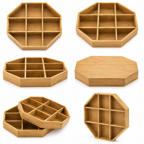 Bamboo snack serving tray - serving, 9
