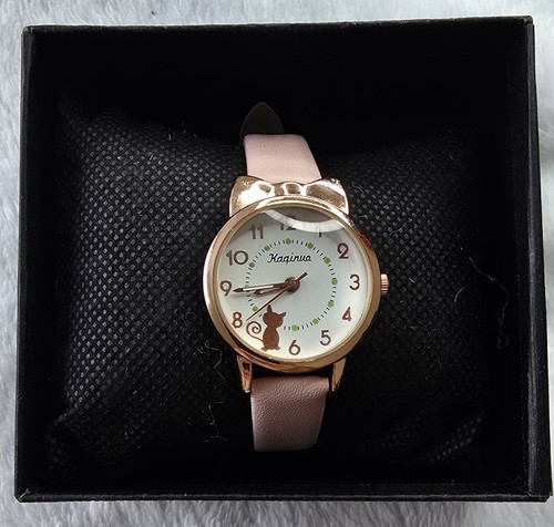 Kids cat watch pink leather - watch,
