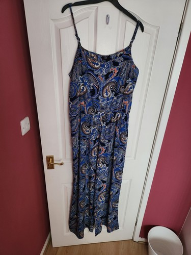 Ladies jumpsuit blue paisley - ladies,