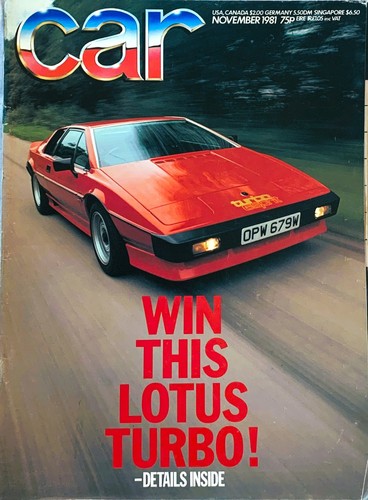 Car magazine nov 1981 lotus - magazine, nov-1981