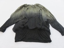 MADE IN ITALY KHAKI & BLACK OMBRE 100% SILK OUTER PONCHO JERSEY INNER TOP UK 14