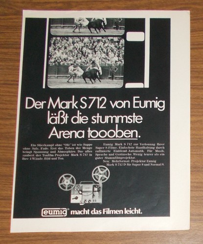 Rare advertising vintage eumig - advertising,