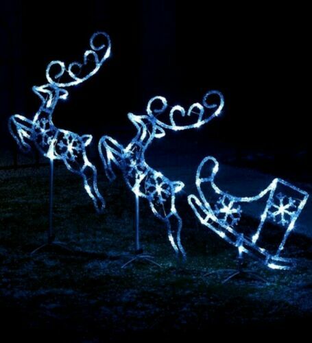 Christmas reindeer and sleigh - christmas,