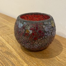 Red Crackle Mosaic Glass Tea