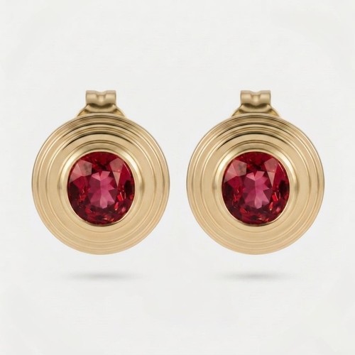 Chunky gold dome stud - stud, earring