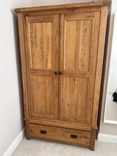 Double Solid Oak Wardrobe Oak