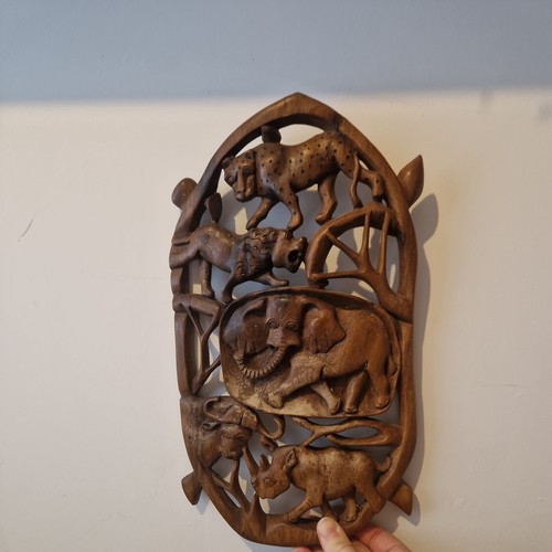 Hand carved wooden elephant - carved,