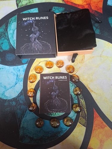 Piece glass witch runes - glass,